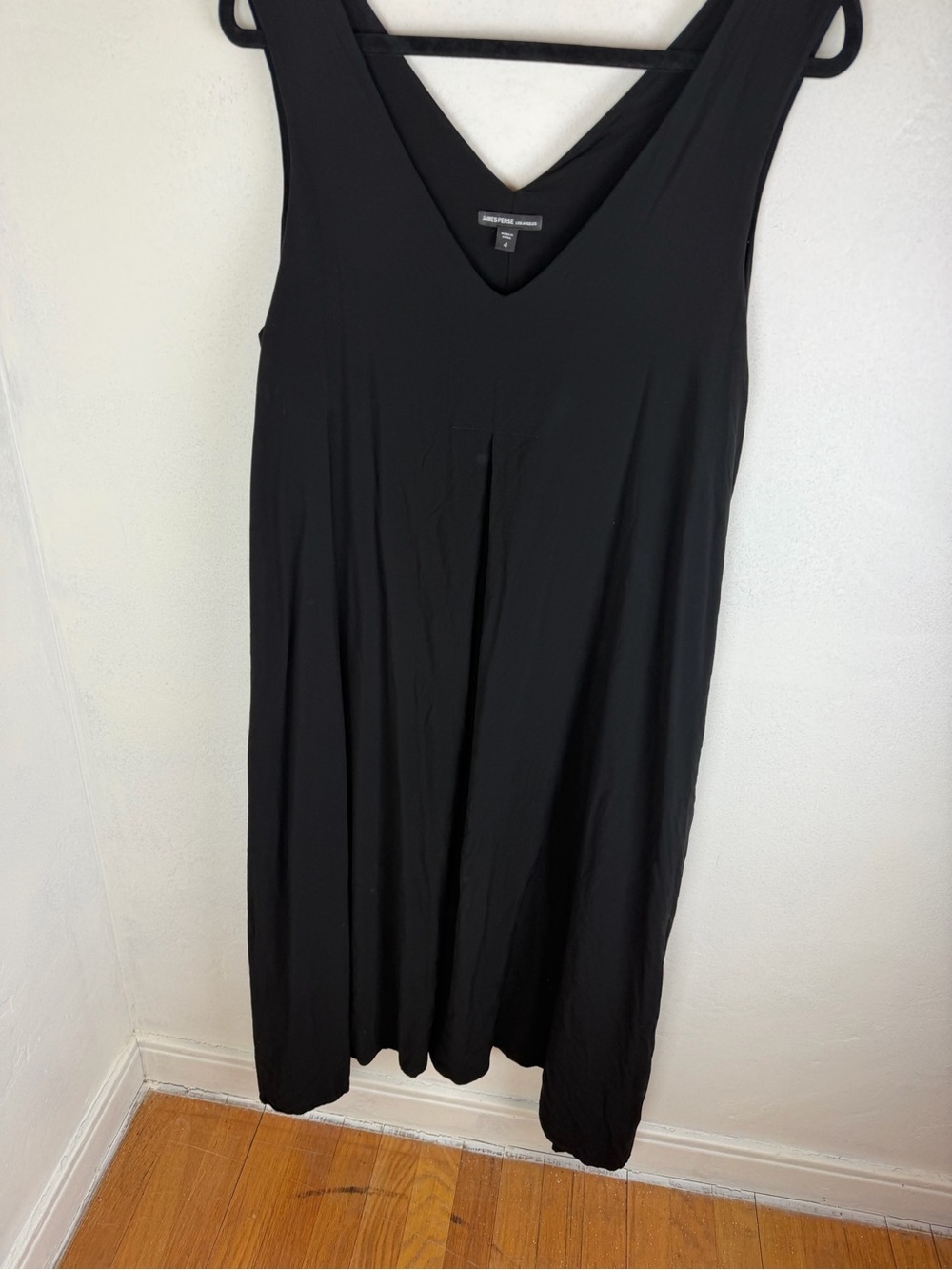 James Perse Los Angeles Double V Dress In Black